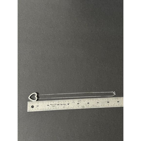 Sterling Heart Swarovski Open Heart Clear Crystal Necklace And Chain Sweetheart - Picture 10 of 10